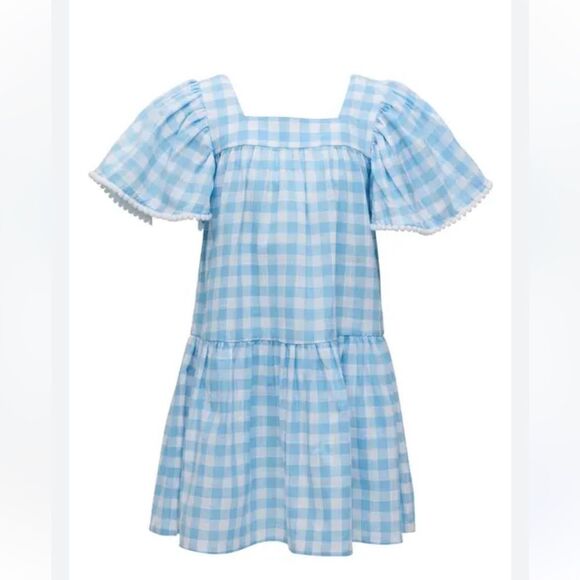 Snapper Rock Light Blue Checkered Kids Dress #22 - Picture 1 of 7